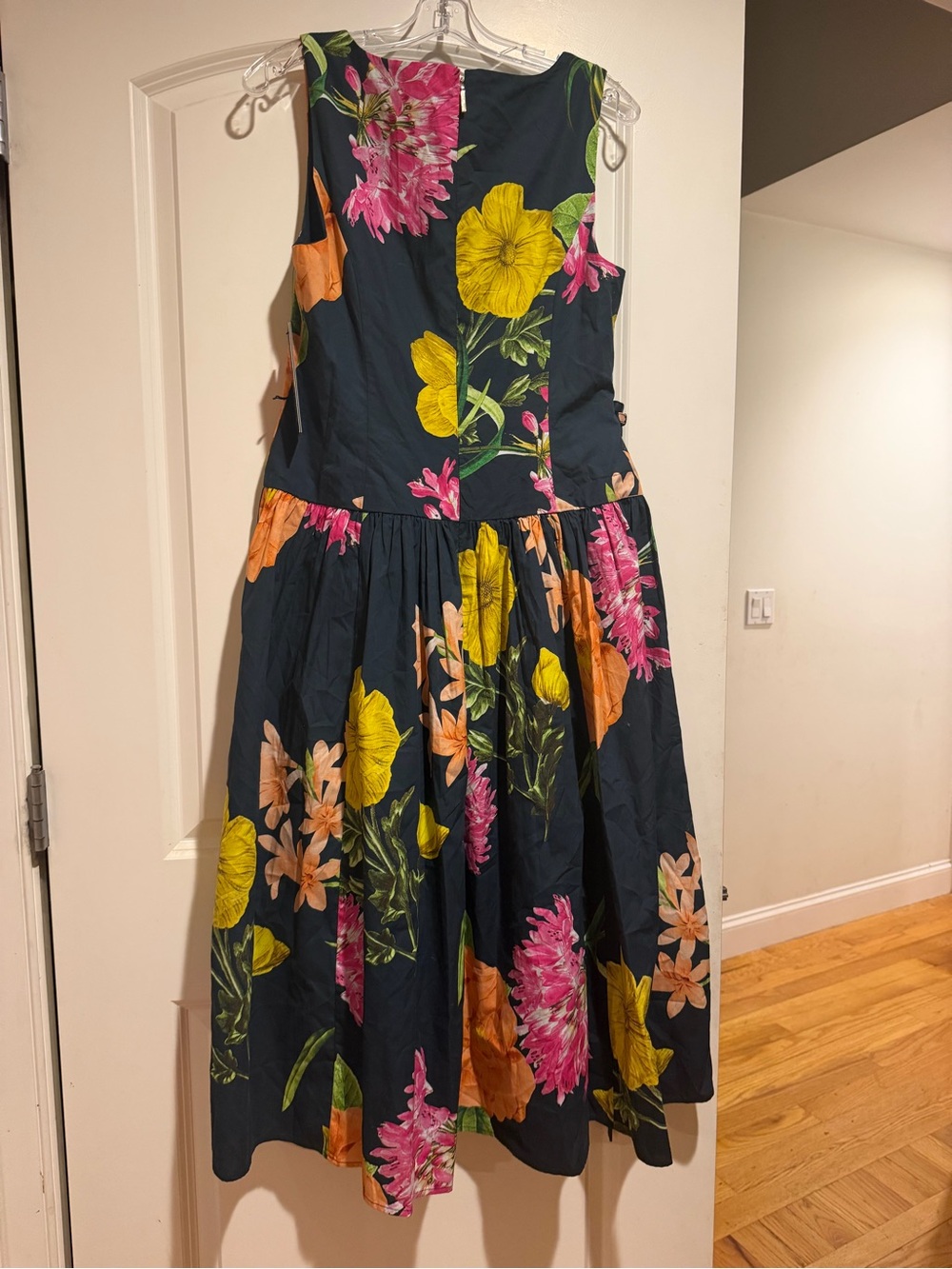 Floral Sleeveless Maxi Dress in Black with Pink & Yellow Blooms - Picture 4 of 5